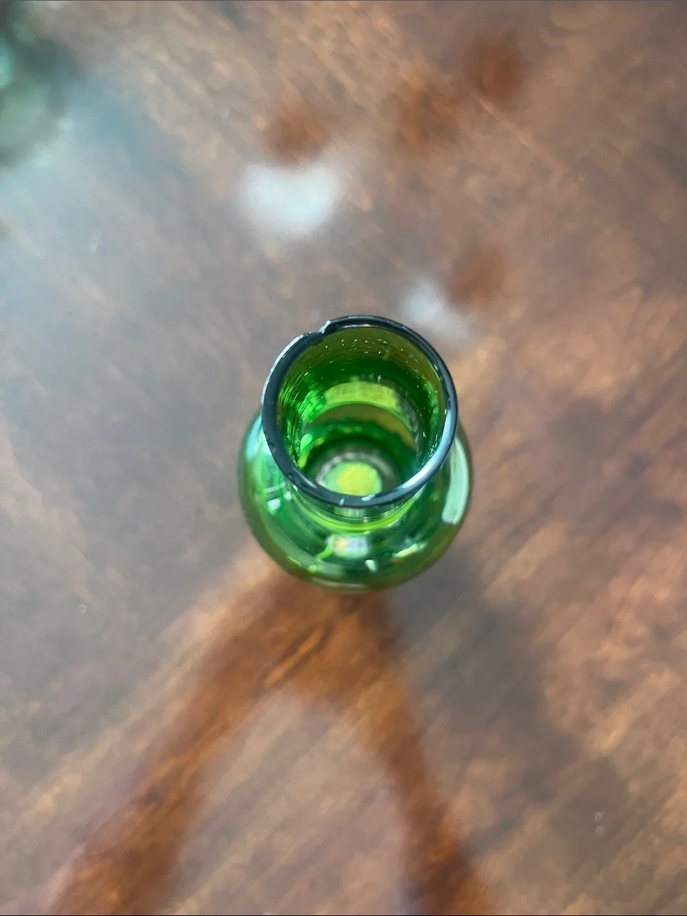 Green 1950-1960 Hobnail Glass Oil Lamp Brass Detail- Decorative Home Accent- 9”